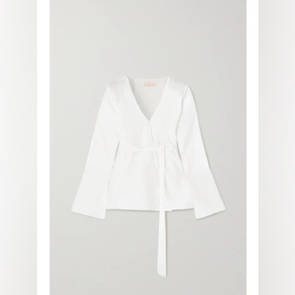 Hannah Artwear Linen Wrap top